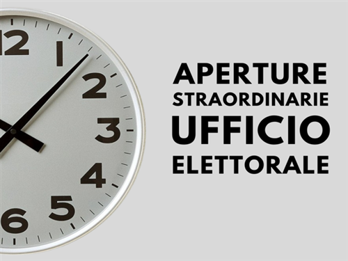 Orari apertura straordinaria Ufficio Elettorale